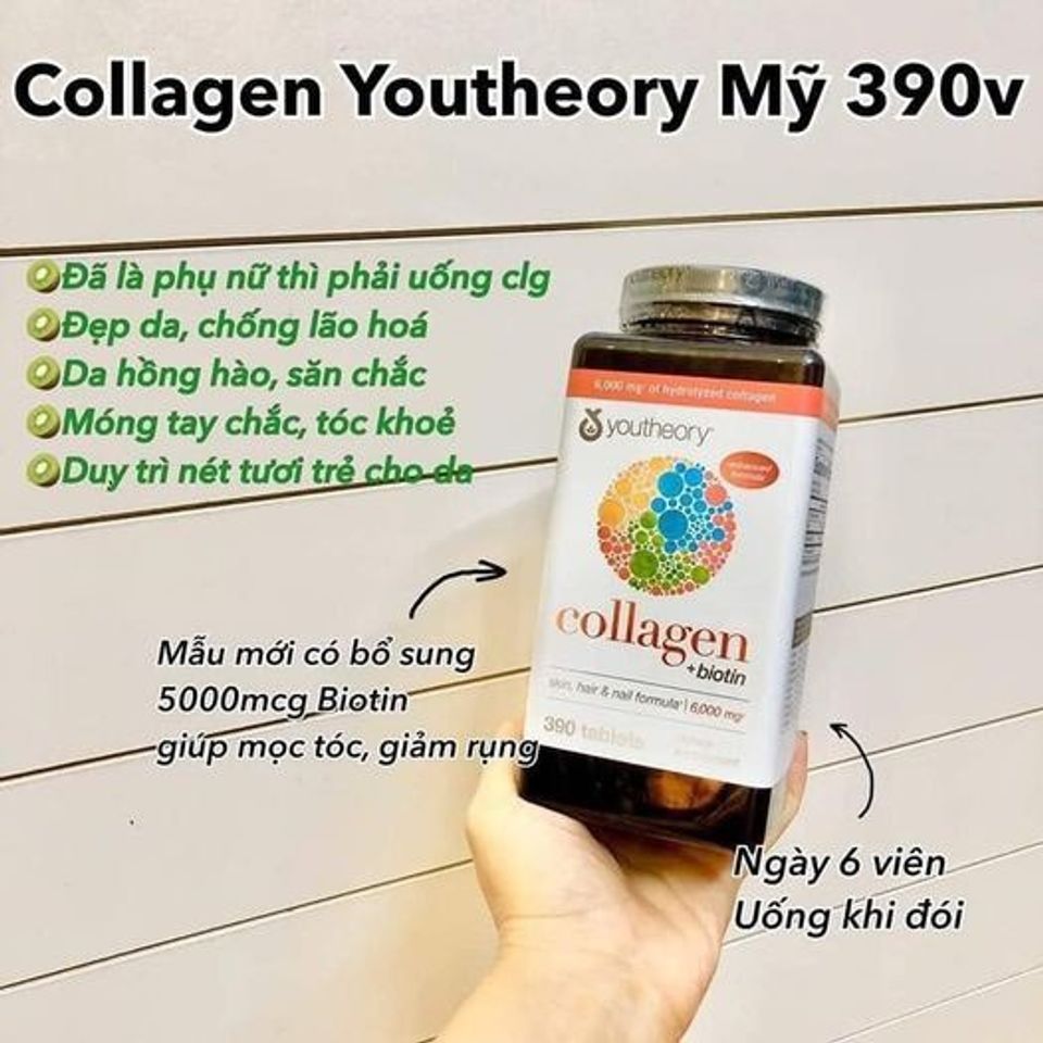Collagen Youtheory Type 1 2 & 3 Hỗ Trợ Đẹp Da Của Mỹ 390 viên 2